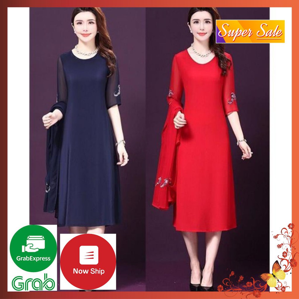 Đầm Suông Kèm Áo Khoác - Váy Dài Dáng Suông Kèm Áo Khoác Hàng Nhập Quảng Châu Cao Cấp Thanh Lịch Sang Trọng | BigBuy360 - bigbuy360.vn