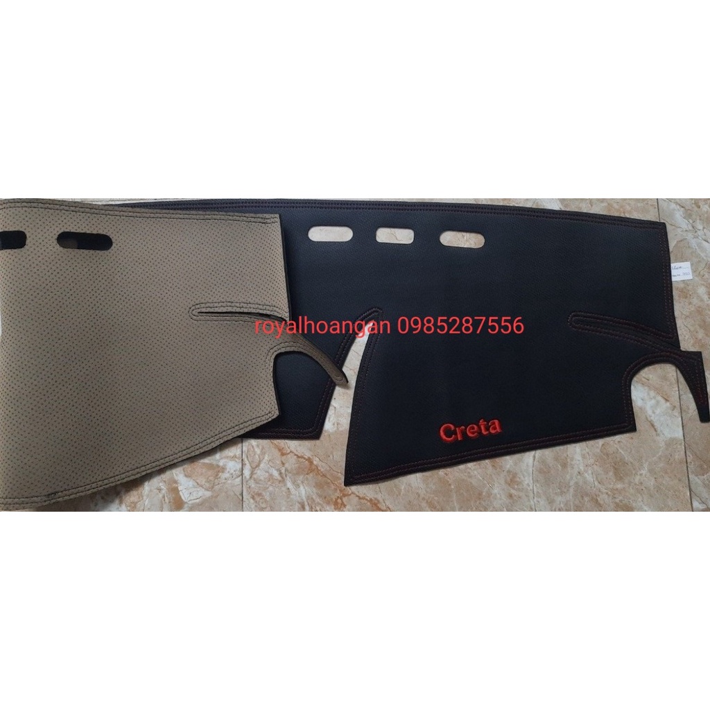 thảm taplo CRETA 2022,2023 nhung ba lớp hoặc da cacbon