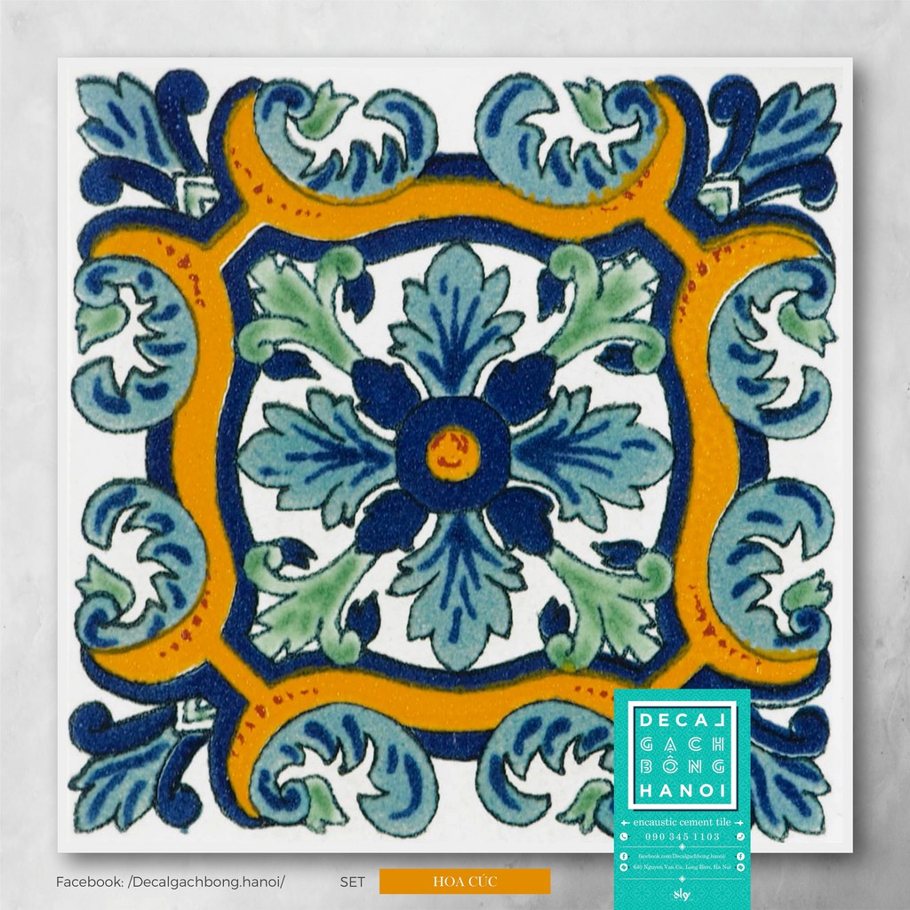 SET DECAL GẠCH BÔNG HOA CÚC