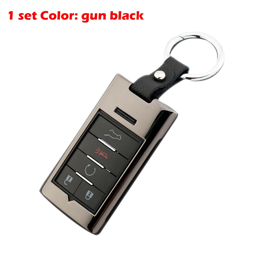 Metal Remote Smart Key Fob Case Gun Color For Cadillac ATS SRX STS CTS XTS