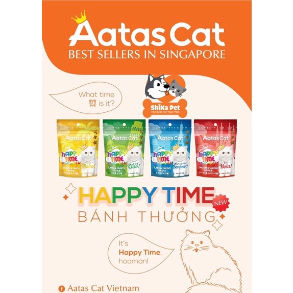 Bánh Thưởng Cho Mèo Aatas Cat Happy Time 60g