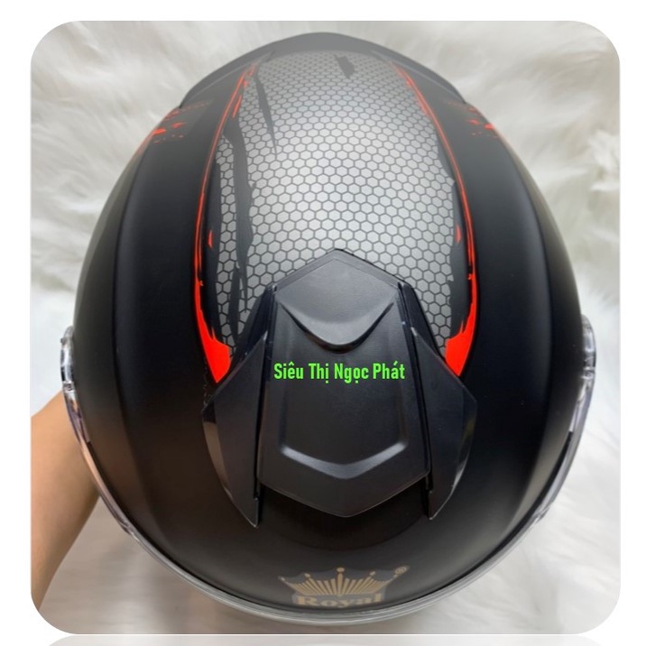 [PHƯỢT NGẦU] Mũ bảo hiểm 3/4 ROYAL có kèm kính che mặt_SIZE XL 57-60cm_Màu ĐỎ [HÀNG CHÍNH HÃNG]