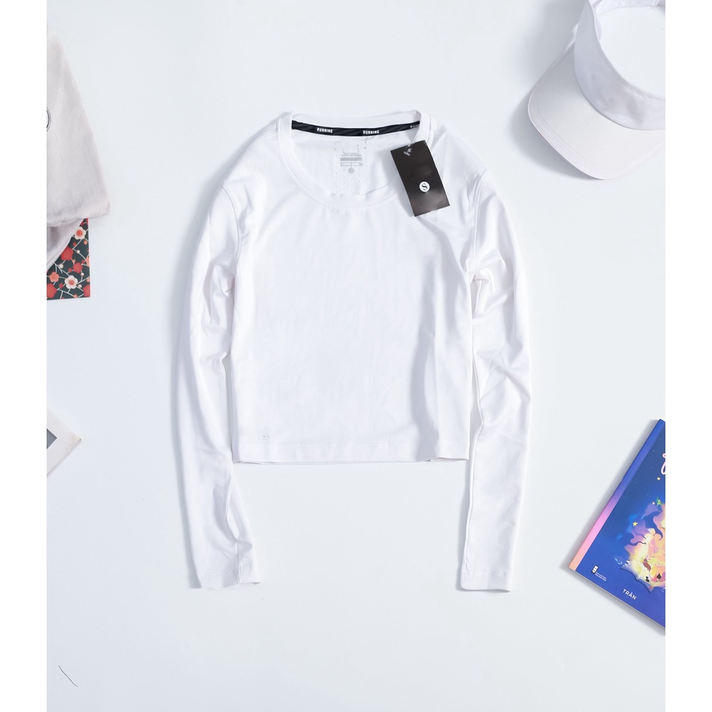 Áo Thun Croptop Nữ Dài Tay Lazer Tập Gym, Yoga CH113