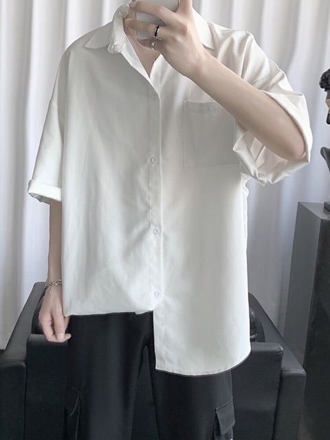 ÁO SƠ MI TAY NGẮN CÓ TÚI _ HÌNH THẬT FROM UNISEX | BigBuy360 - bigbuy360.vn