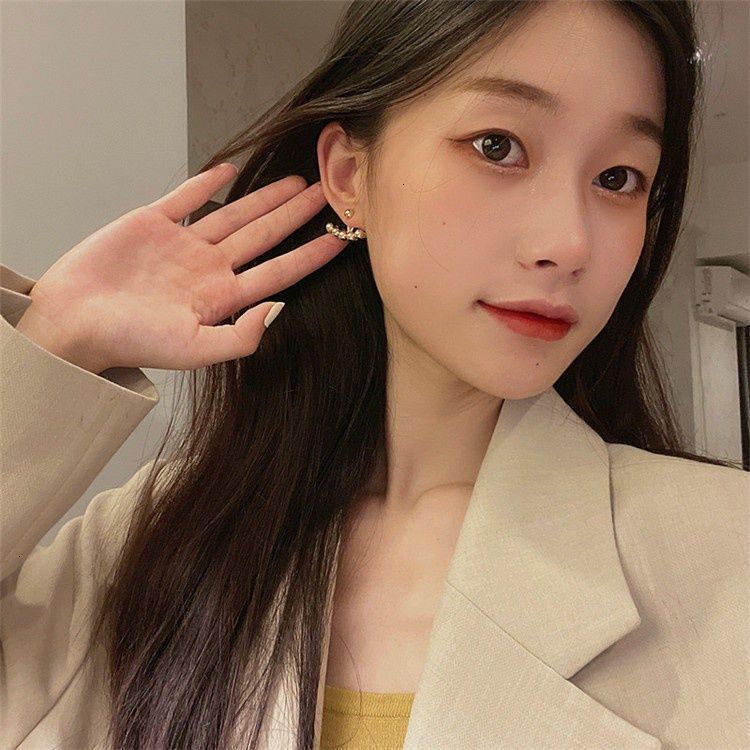 Bông Tai Hình Tròn Đính Hạt Phong Cách Retro Hàn Quốc