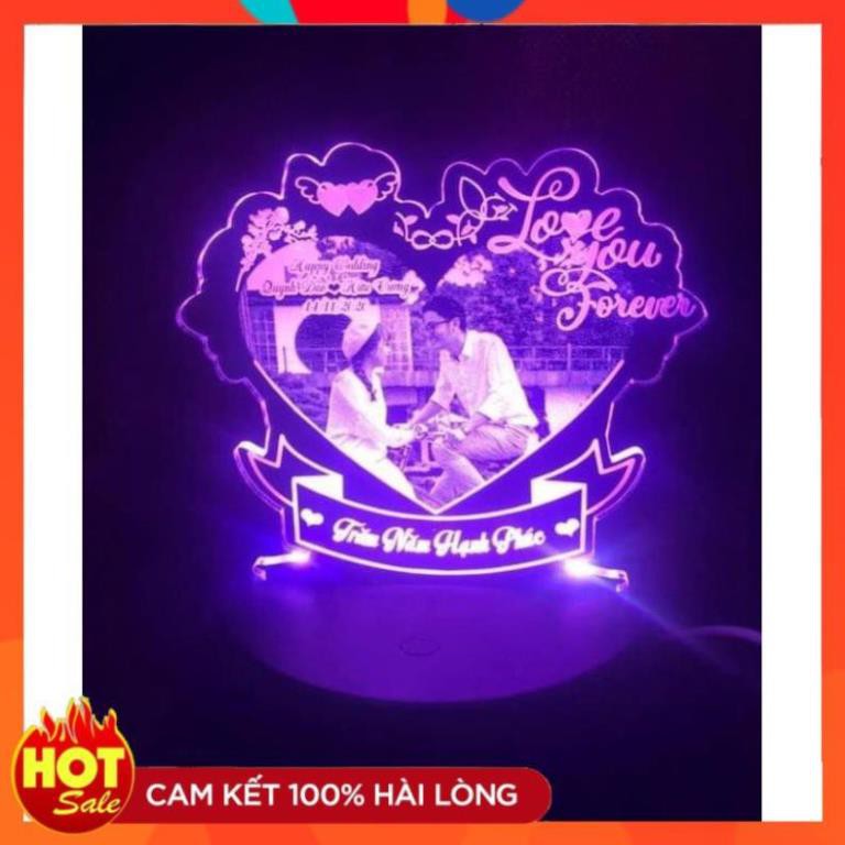 [SHOP UY TÍN] [HÀNG ĐỘC] Đèn LED 3D Khắc Hình Theo Yêu Cầu, Đèn led 3d, Quà valentine