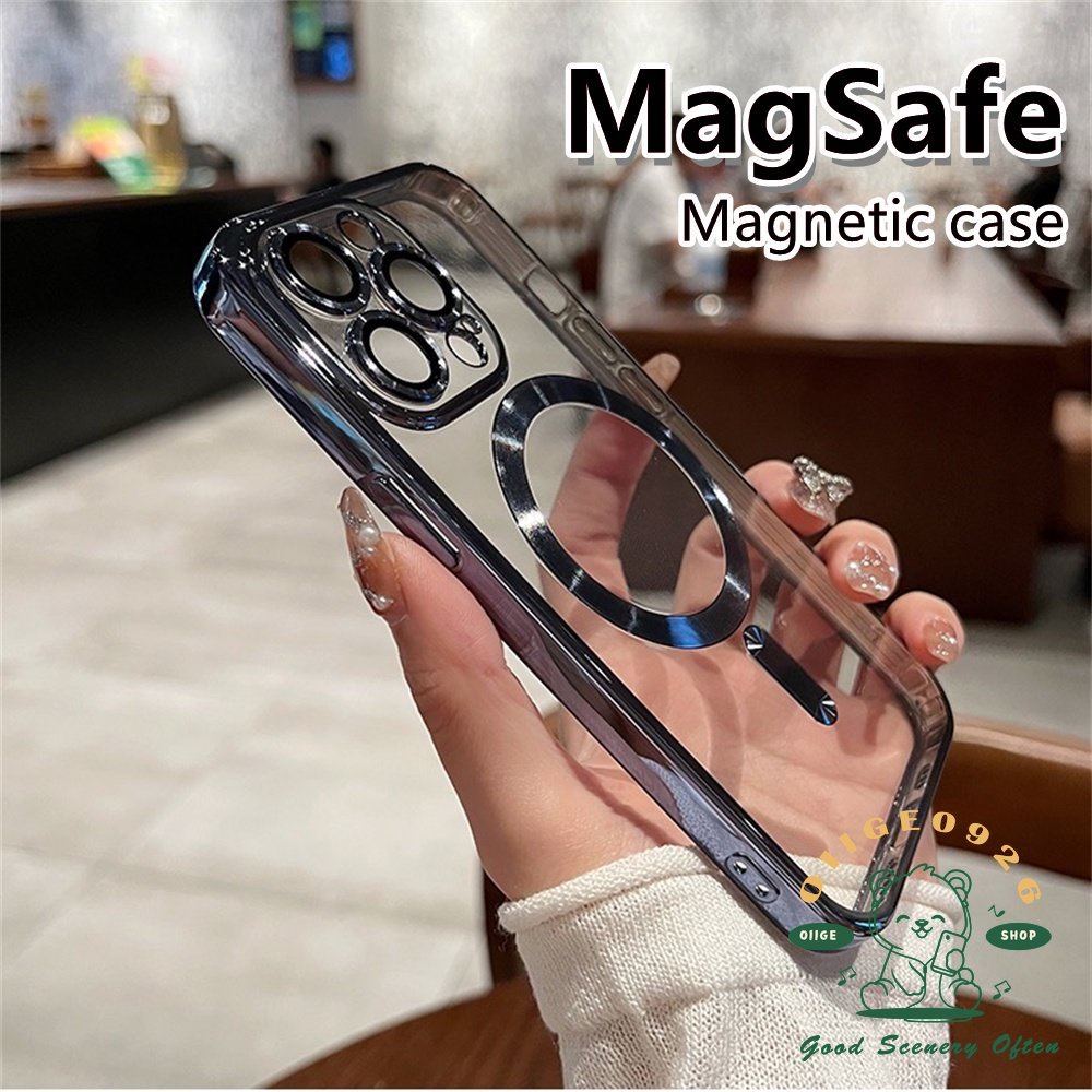 Ốp Điện Thoại TPU Mạ Điện Từ Tính Bảo Vệ Toàn Diện Cho Iphone 14 13 12 11 Pro Max / 14 Plus