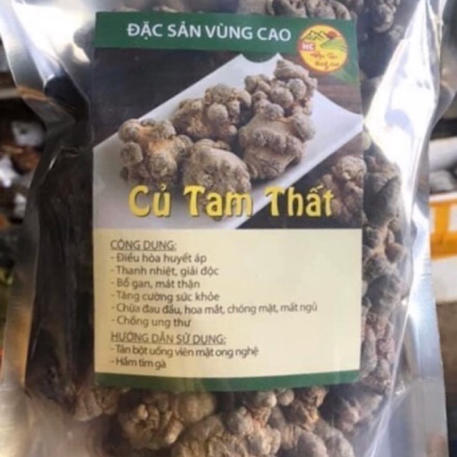 500g CỦ TAM THẤT BẮC GIÀ NẠC, DƯỠNG CHẤT CAO
