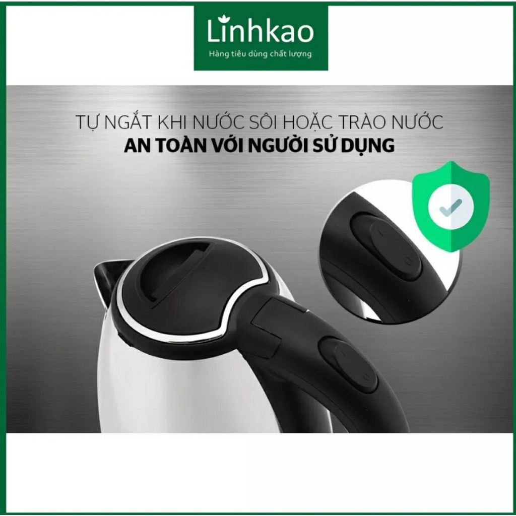 Ấm đun siêu tốc inox happy time 1,8l.