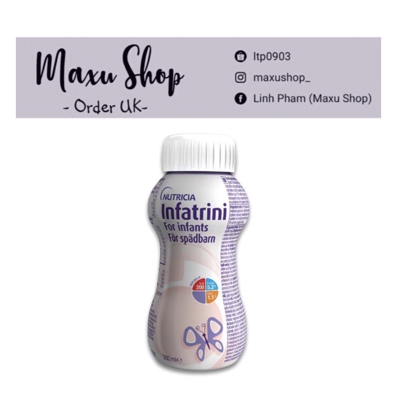 (Bill UK) Nutricia Infatrini for - Sữa dinh dưỡng cho bé Nutricia 200ml