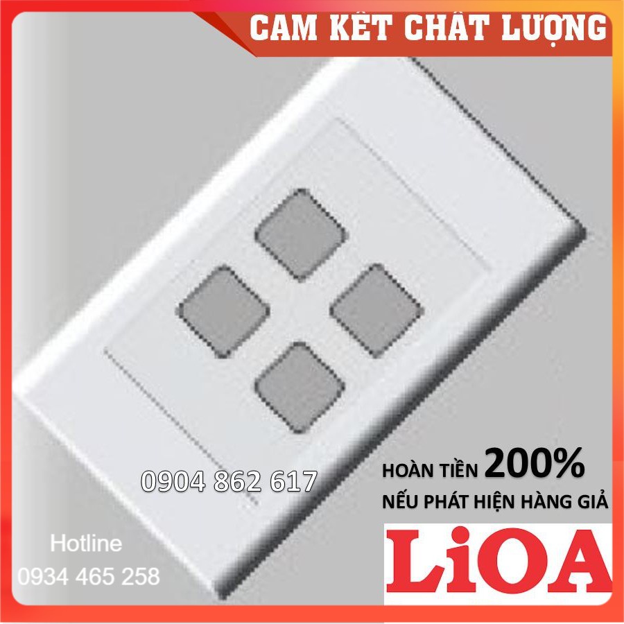 Chính Hãng Mặt 4 lỗ LiOA chính hãng, Nhựa TRẮNG, tiếp điểm ĐỒNG [Bảo hành dài hạn]