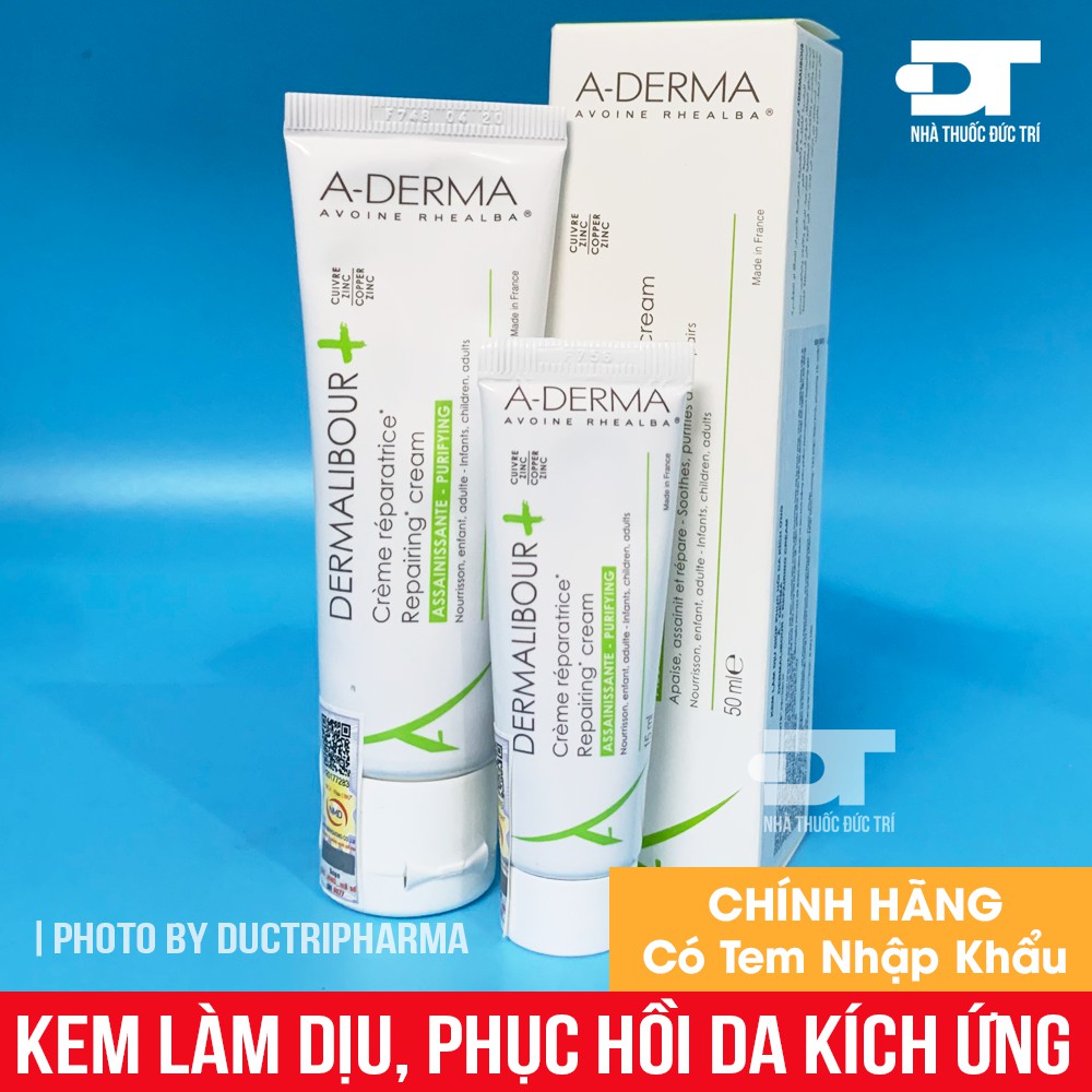 [CHÍNH HÃNG CÓ TEM] Kem làm dịu, phục hồi da kích ứng ADERMA DERMALIBOUR+ Repairing Cream [A-Derma Dermalibour]