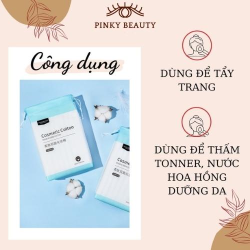 Bông tẩy trang cosmetic Cotton Pinky Beauty 230 Miếng 3 Lớp Mềm Mại