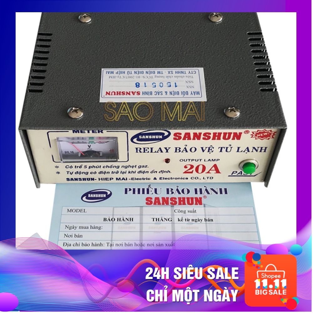 Relay  bảo vệ tủ lạnh cao cấp SANSHUN 20A