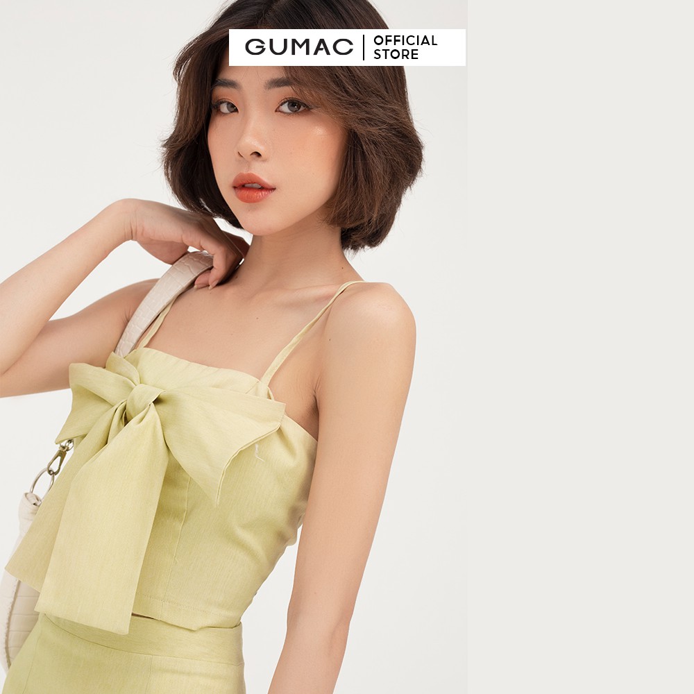 [Mã WABRGUM giảm 10% tối đa 30K đơn 99K] Áo hai dây nữ phối nơ GUMAC phong cách Hàn Quốc AB417 | BigBuy360 - bigbuy360.vn