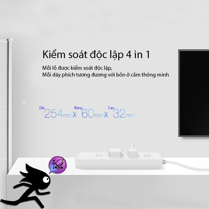 Ổ điện thông minh Broadlink MP1 điều khiển bật tắt qua wifi internet - Hàng nhập khẩu