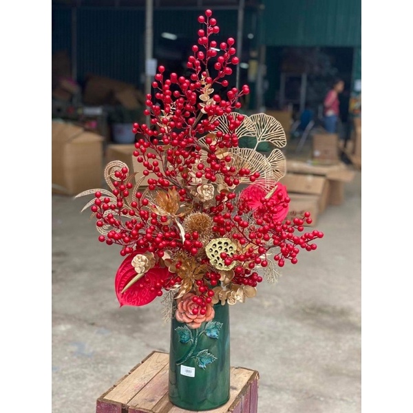 Cành vàng lá ngọc làm vòng treo ngày tết❤️lá vàng cắm điểm , hoa phụ kèm