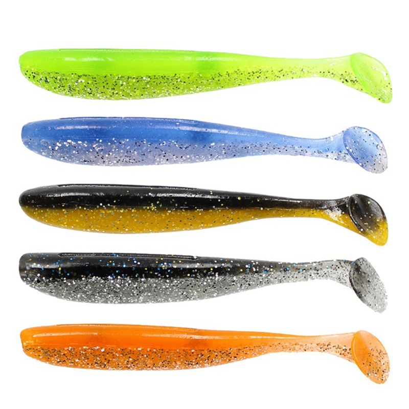 QQ Bộ 6 Mồi Câu Cá Giả Bằng Silicon Mềm Kích Thước 8cm 3.5g Hai Màu Sắc Bắt Mắt