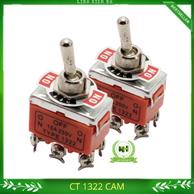 2 Chiếc Công Tắc Gạt Đảo Chiều Động Cơ 1322 6 Chân 250VAC-15A