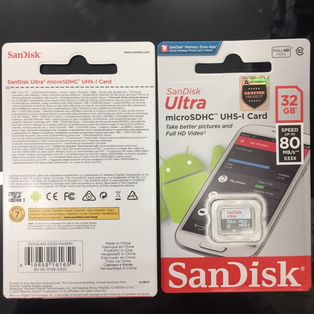 Thẻ Nhớ Sandisk 32gb Ultra Class10 Micro Sdhc Class 10 32gb | BigBuy360 - bigbuy360.vn
