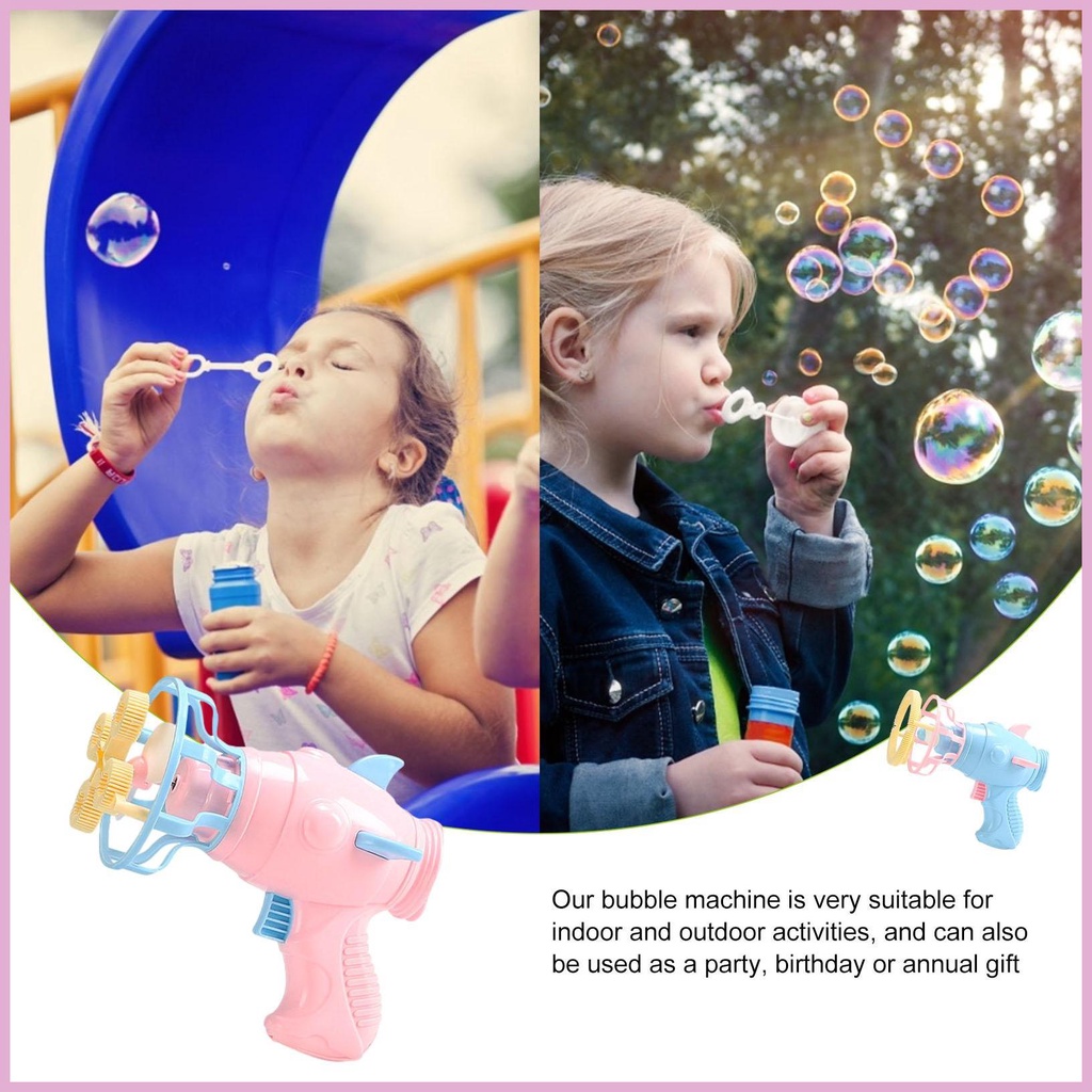 Súng Bắn Bong Bóng Xà Phòng Tự Động Hình Hoạt Hình Xinh Xắn Cho Bé