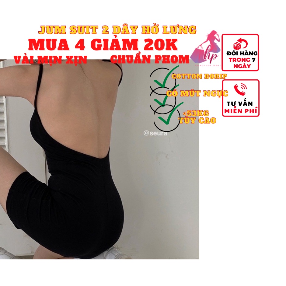 jumsuit ngố lửng 2 dây hở lưng áo liền quần có mút ngực mẫu sexy thời trang-VD18 | WebRaoVat - webraovat.net.vn