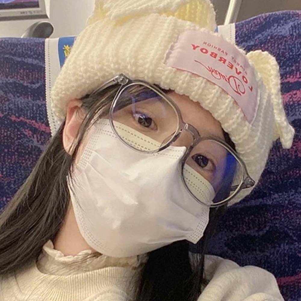 Mắt Kính Chống Bức Xạ Gọng Vuông Màu Đen Phong Cách Hàn Quốc Dành Cho Nữ