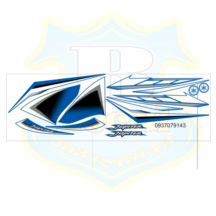 ( Quí khách vui lòng mang ra tiệm cho thợ dán ) Tem jupiter xanh