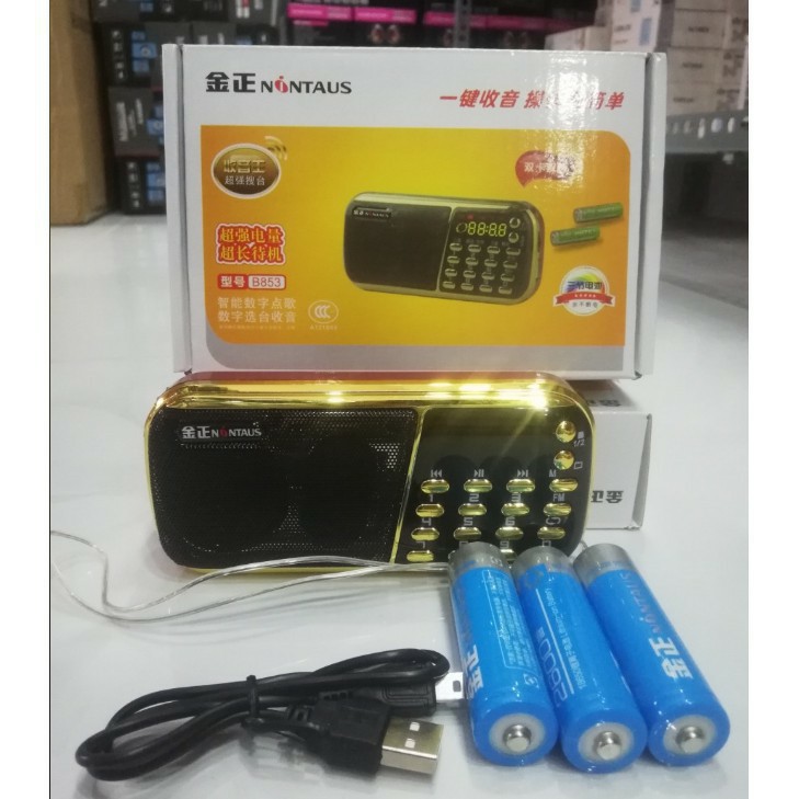 Loa Cắm Thẻ Nhớ, FM Nontaus B836 3 Pin Nghe Nhạc