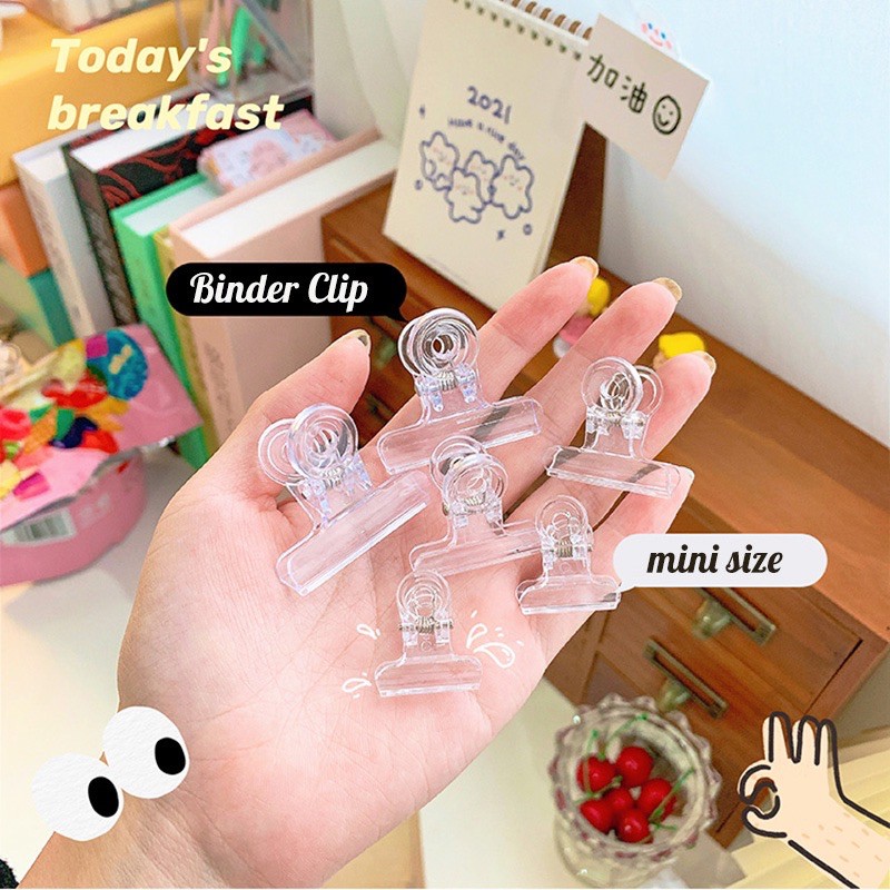 Kẹp Sổ Còng Nhựa Cứng Trong Suốt size 5cm - Binder Clip Nhựa