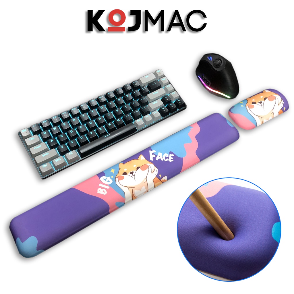 Đệm Kê Tay Bàn Phím Silicon 3D Hình Cún Cute Keyboard Hand Rest Gaming KOJMAC (Gối Lót Chuột Chống Mỏi Tay Trơn Trượt)