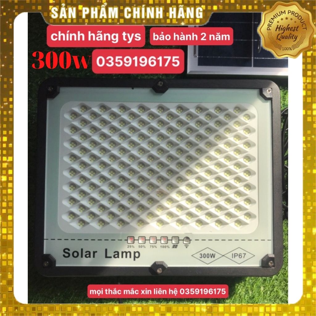 Đèn năng lượng mặt trời chính hãng TYS 300W 200W 100W,chống lóa, Chính hãng, bảo hành 2 năm,có giấy bảo hành