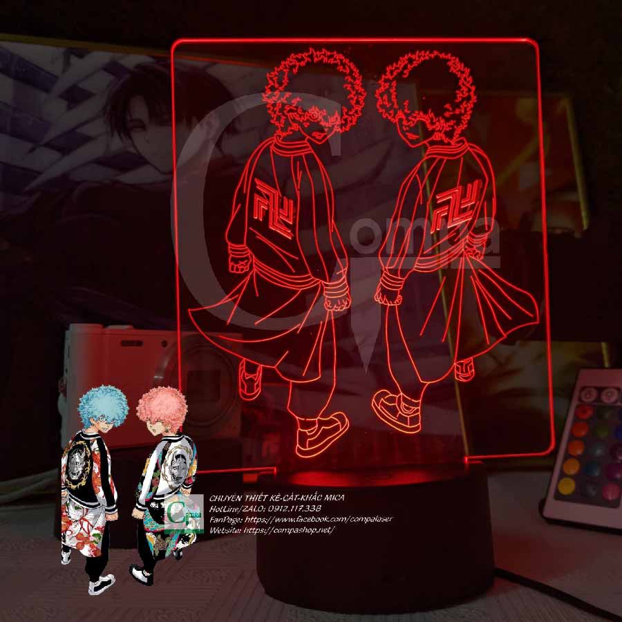 Đèn Ngủ Tokyo Revengers Kawata Nohaya x Kawata Souta ATKR9903 16 màu tùy chỉnh COMPASHOP