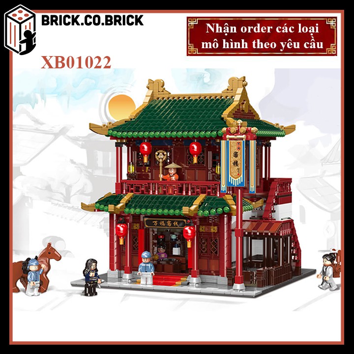 XINGBAO 01022 XB-01022 01022 XB01022-XẾP HÌNH KIỂU LEGO CHINATOWN ROADHOUSE CHINA STREET WANFU INN- LỮ QUÁN TRUNG HOA