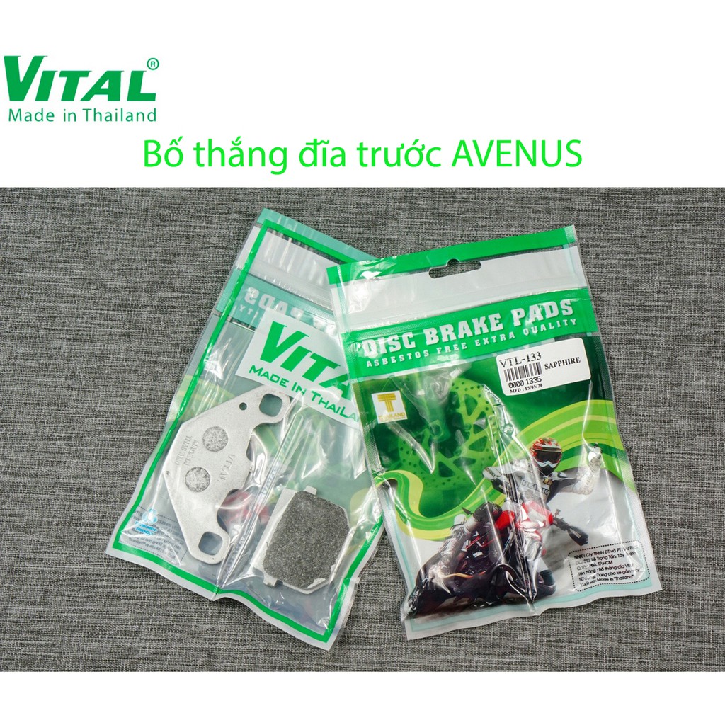 Bố thắng sau + Trước HAYATE, HAYATE FI, AVENUS  hiệu VITAL - Má phanh xe máy, bố thắng đĩa VITAL chính hãng Thái Lan