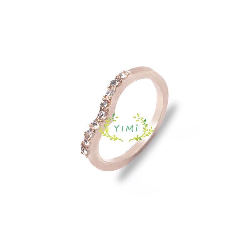 Phụ kiện thời trang Kim cương hình chữ V Nhẫn trang sức kim cương với❤Yimi❤