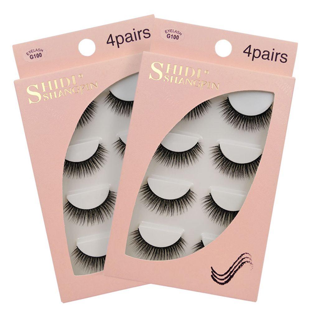 CACTU Set 4 Cặp Lông Mi Giả 3D Trang Điểm Làm Đẹp