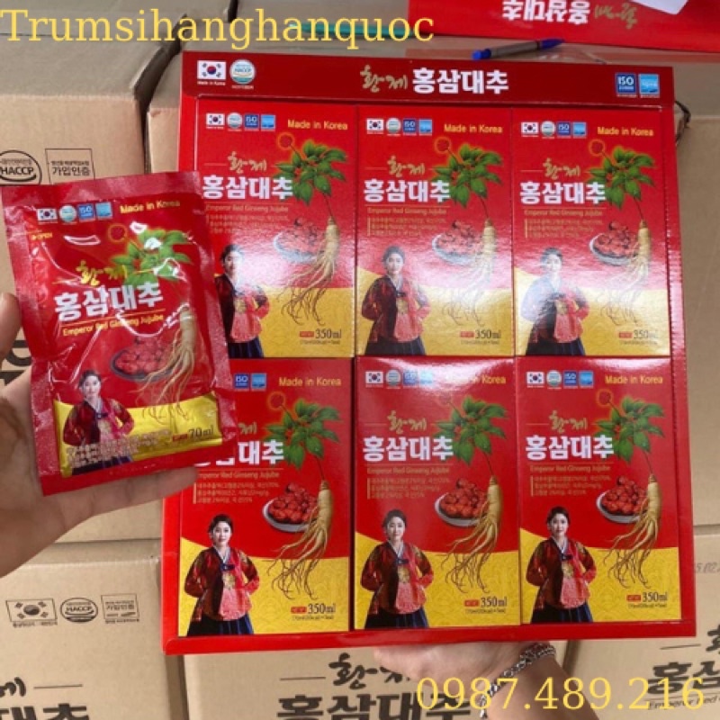 Nước Hồng Sâm Táo Đỏ Nguyên Chất Hàn Quốc Hộp 30 gói x 70ml