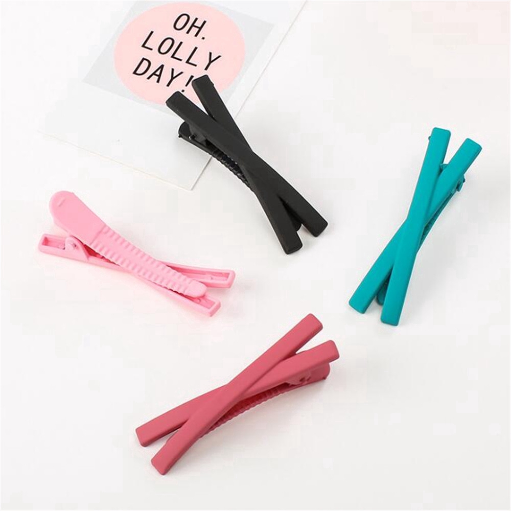 Kẹp tóc nữ màu trơn kiểu dáng đơn giản phong cách Hàn Quốc cá tính