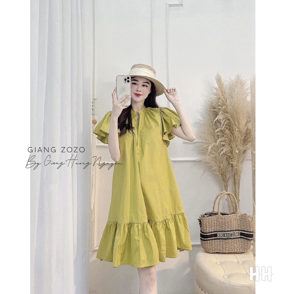 Váy đầm bầu thiết kế xanh non phần đuôi cá xòe xinh xắn, váy size 40-75kg váy công sở,đi chơi, đi du lịch