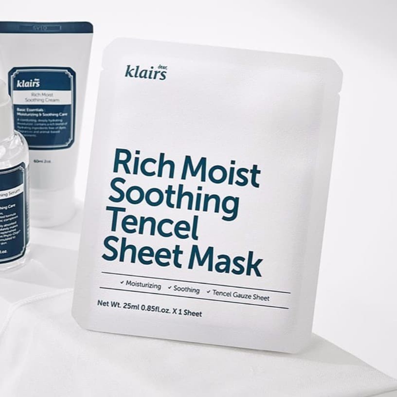 Mặt Nạ Dưỡng Ẩm Làm Mịn Da Dear, Klairs Rich Moist Soothing Tencel Sheet Mask 25ml