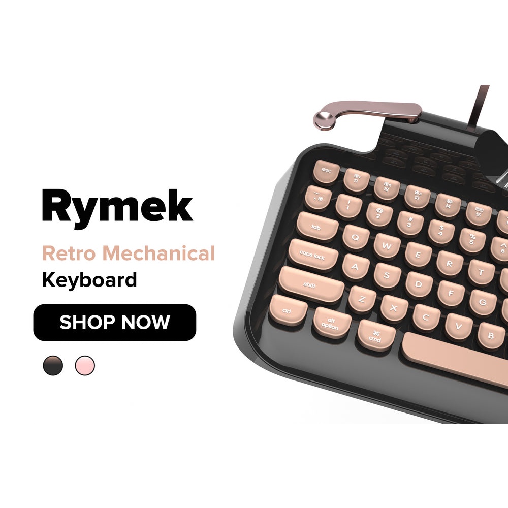 Bàn phím cơ RYMEK Knewkey Bluetooth không dây - Phong cách Retro cổ điển kèm giá đỡ điện thoại NEW HOT 2022