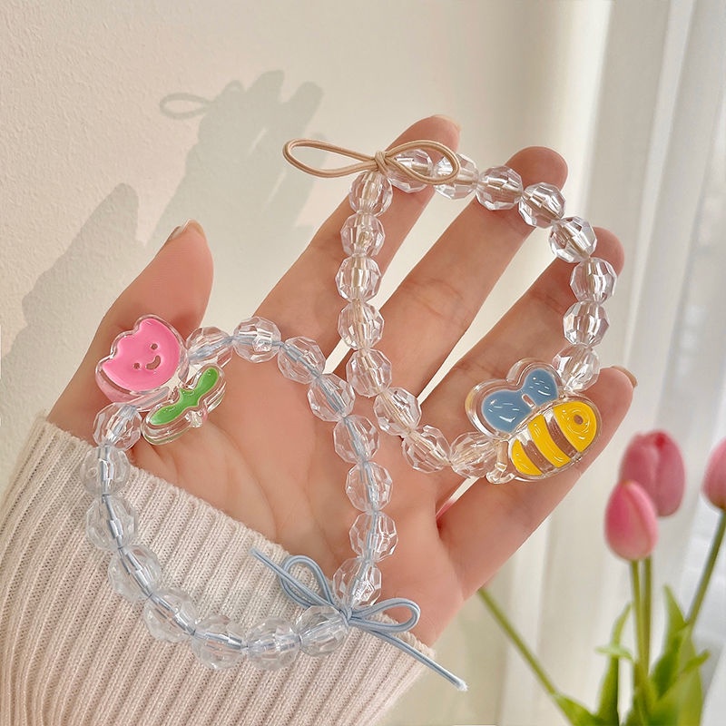 Dây Cột Tóc Hình Hoa Tulip / Vịt Vàng Đính Pha Lê Thời Trang Năm 2023