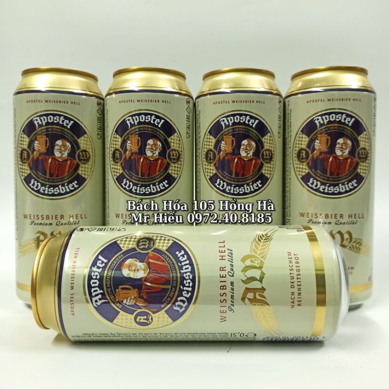 [Hỏa tốc] Bia Apoftel 5,3% Weissbier Hell thùng 24 lon 500ml