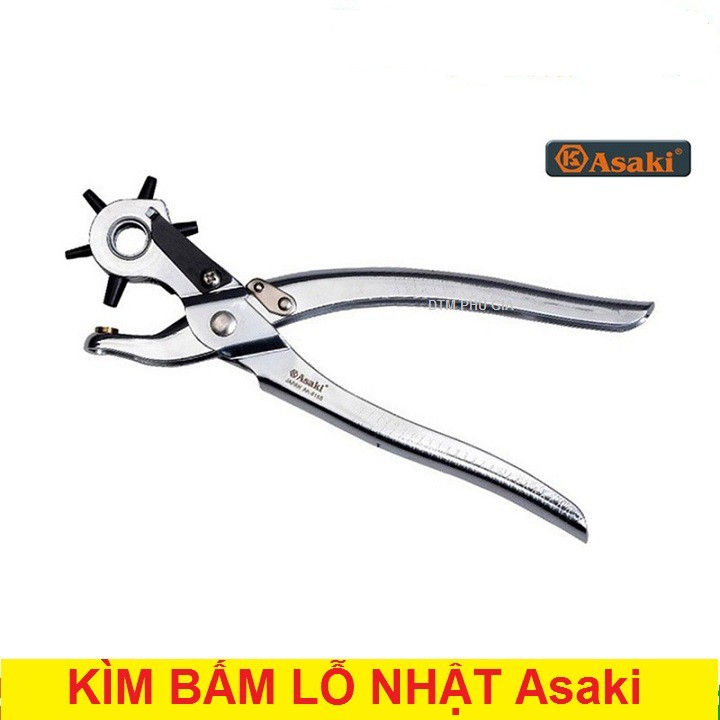 Kìm Bấm Lỗ Asaki, bấm Dây Da Đồng Hồ,Thắt Lưng, Giày Dép, Bìa Cứng... Loại 6 Size 6 Lỗ (Hàng Như Hình)