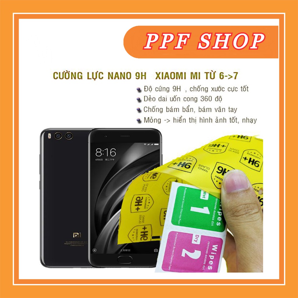 Kính cường lực dẻo nano Xiaomi Mi 6, Mi 6X