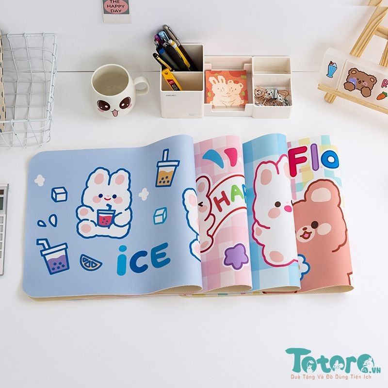 Pad lót bàn Gấu Thỏ xù dễ thương