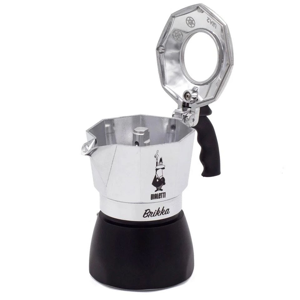 Ấm Moka Bialetti Brikka 2 cup (Phiên bản 2020) với van áp suất độc quyền | Made in Romania