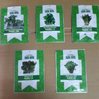 Combo 5 gói rau hạt rau thơm Rạng Đông các loại.10k/gói.