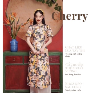 Áo dài cách tân hoa hồng